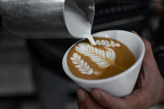 A cup of cappuccino with latte art