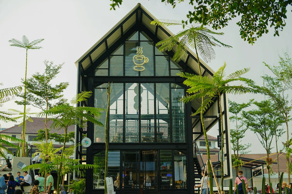 The scene outside Nako Coffee, a coffee shop in central Jakarta